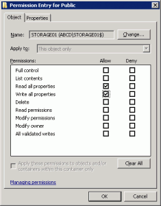 Advanced Permissions Entry 2008 2003